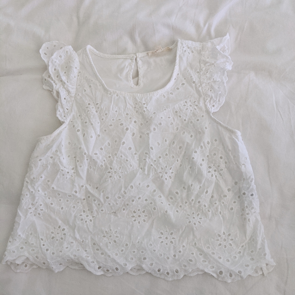 White Lace-Like Blouse